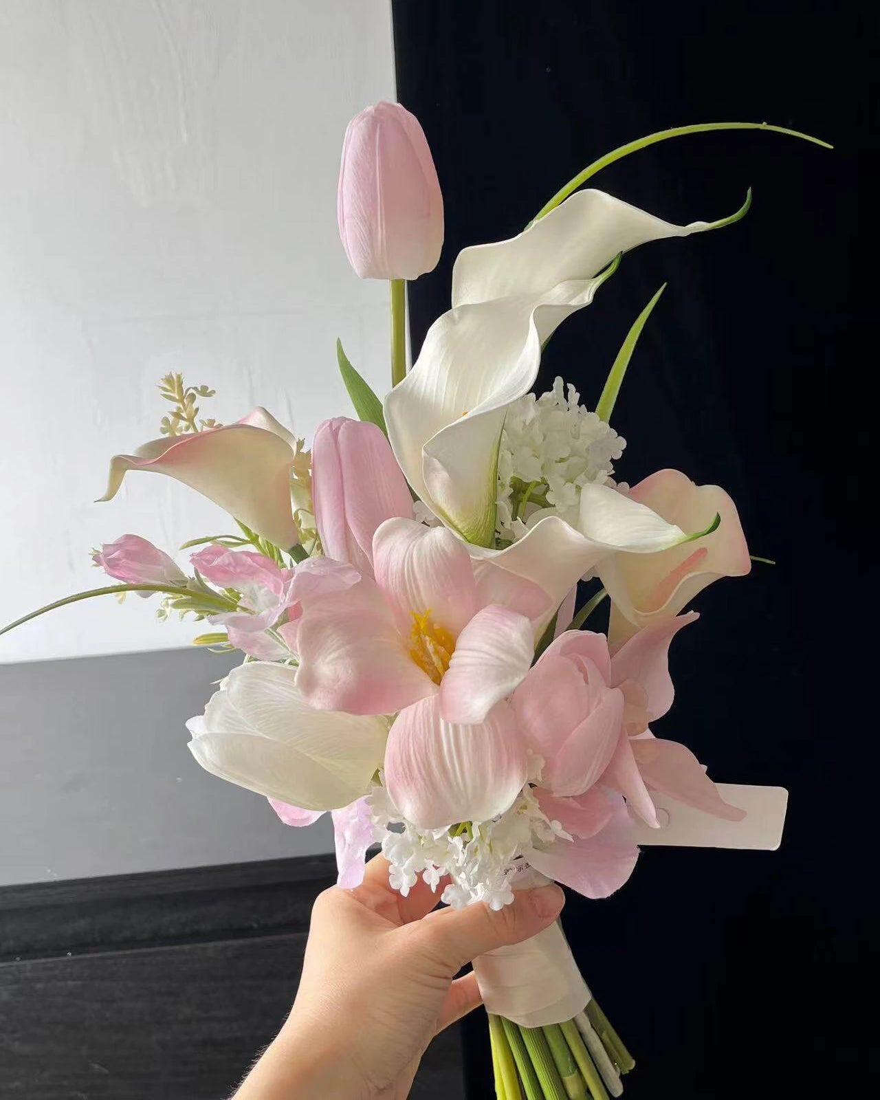 Light Pink Tulip & Calla Lily Bridal Bouquet