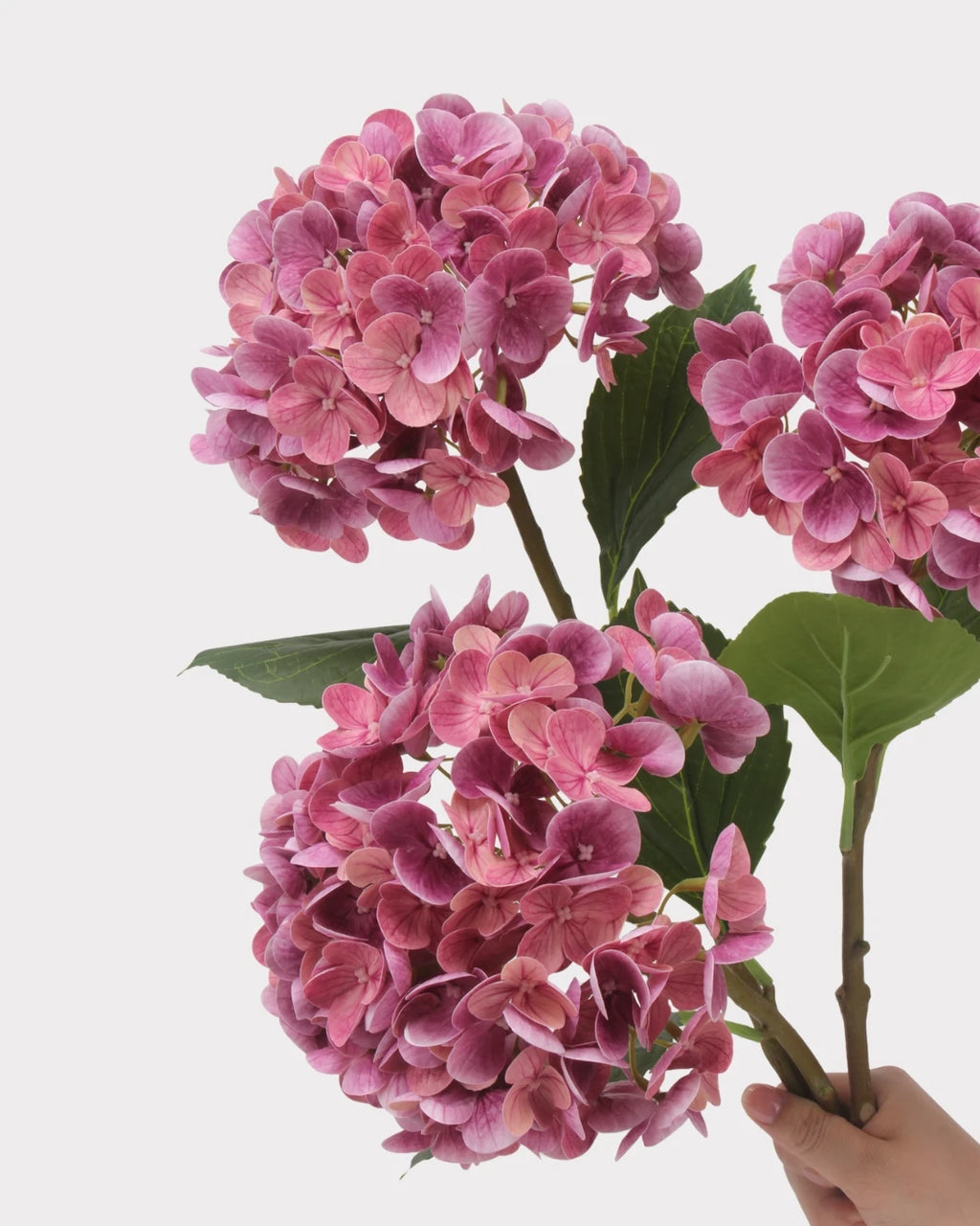 Lightweight Faux Hydrangea Flower Stem – 20.5"