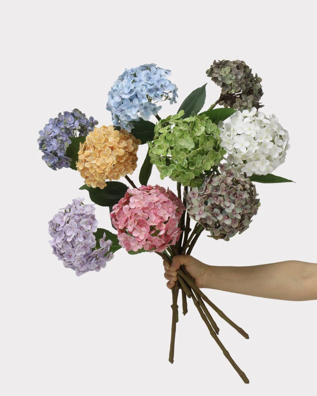 Lightweight Faux Hydrangea Flower Stem – 20.5"