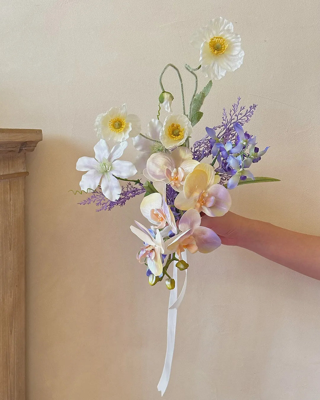 Oil Painting Color Artificial Flower Arrangement 8"