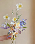 Oil Painting Color Artificial Flower Arrangement 8"
