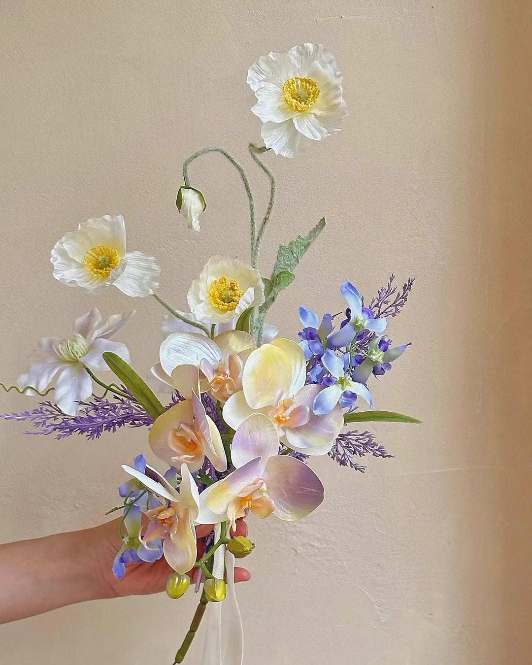 Oil Painting Color Artificial Flower Arrangement 8"