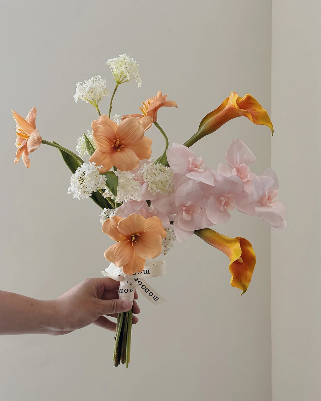 Orchid & Tulip Hand-Tied Bouquet - 18.5"