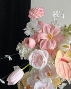 Peachy Pink Waterfall Bridal Bouquet
