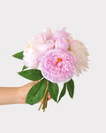 Peony Faux Flower Bouquet in Pink & Purple - 11"