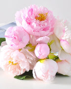 Peony Faux Flower Bouquet in Pink & Purple - 11"
