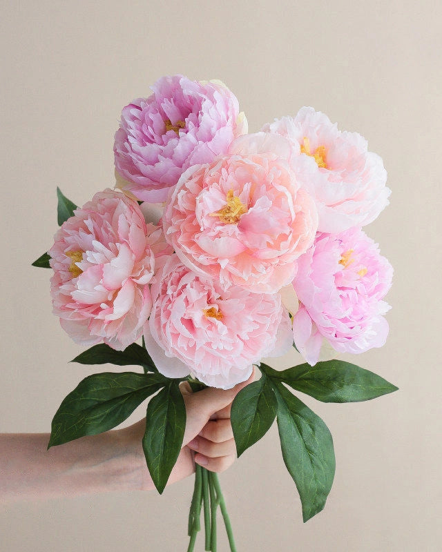 Peony Faux Flower in Champagne - 14