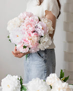 Peony Faux Flower in Pink - 14"