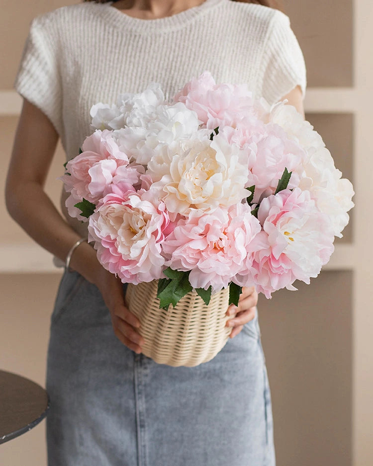 Peony Faux Flower in Pink - 14"