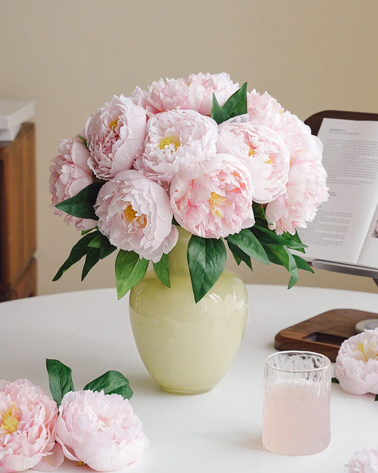 Peony Faux Flower in Light Pink - 14"