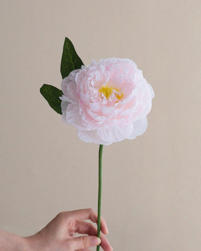 Peony Faux Flower in Light Pink - 14"