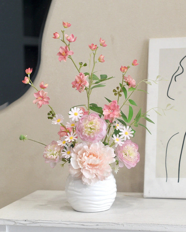 Pink Faux Floral Arrangement - 19.7