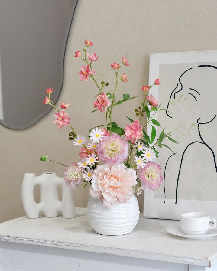 Pink Faux Floral Arrangement - 19.7
