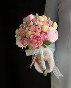 Pink Lotus Mixed Bridal Bouquet