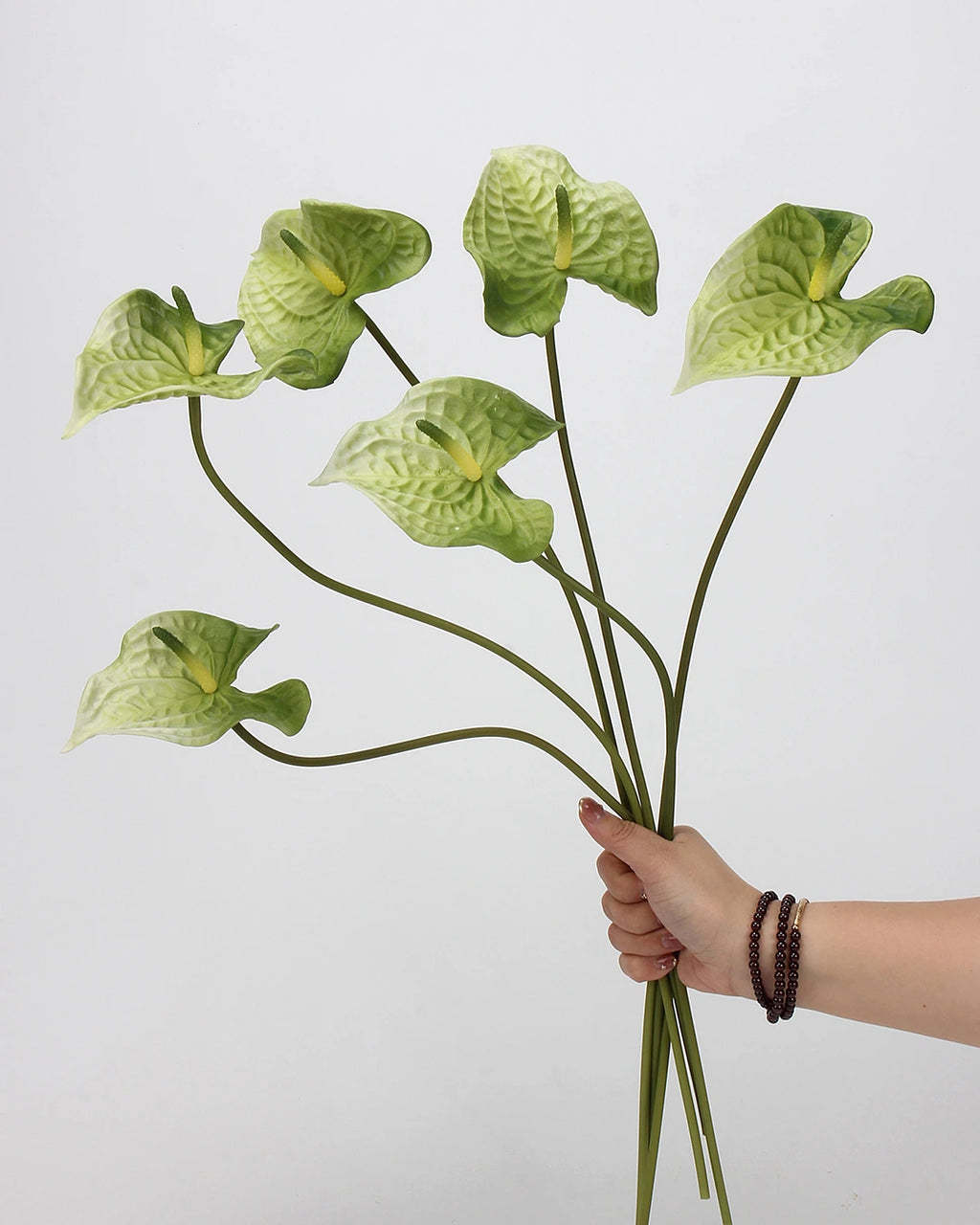 Real Touch Artificial Heart-Shaped Anthurium Stem 23"