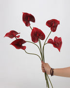 Real Touch Artificial Heart-Shaped Anthurium Stem 23"