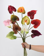 Real Touch Artificial Heart-Shaped Anthurium Stem 23"