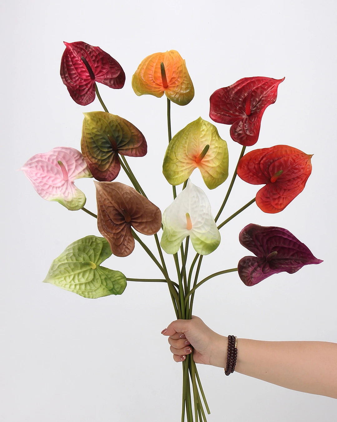 Real Touch Artificial Heart-Shaped Anthurium Stem 23"