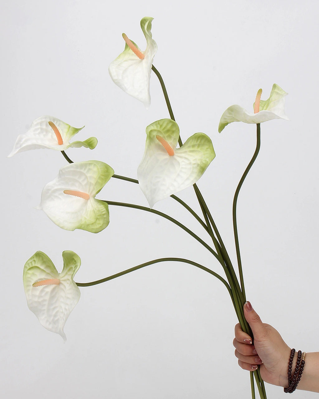 Real Touch Artificial Heart-Shaped Anthurium Stem 23"