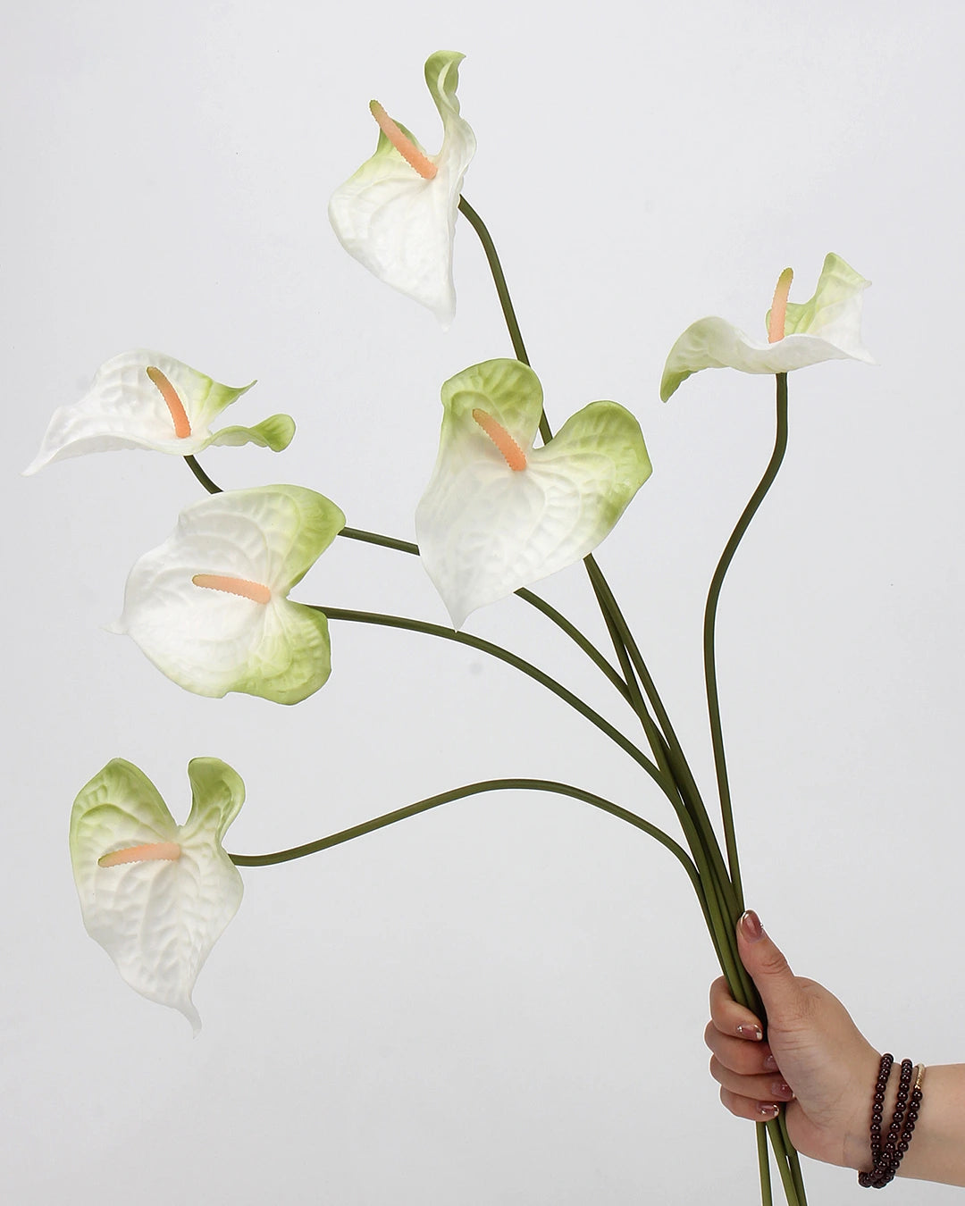 Real Touch Artificial Heart-Shaped Anthurium Stem 23"