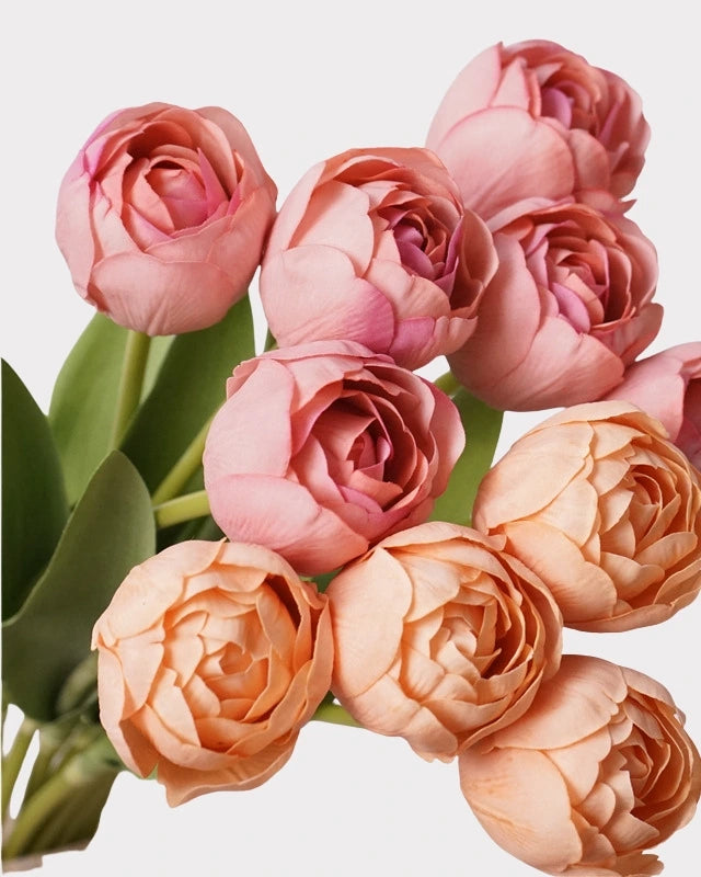 Real Touch Camellia Tulip Faux Flower - 18"