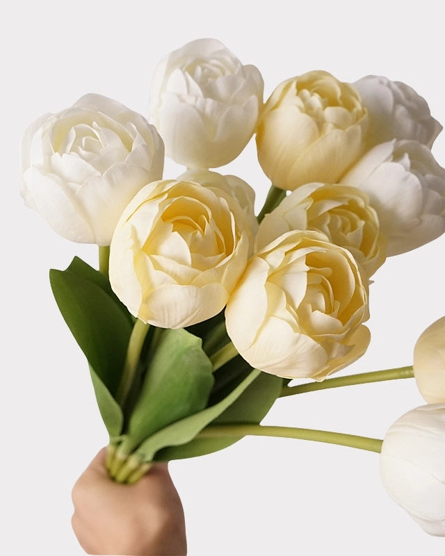 Real Touch Camellia Tulip Faux Flower - 18"