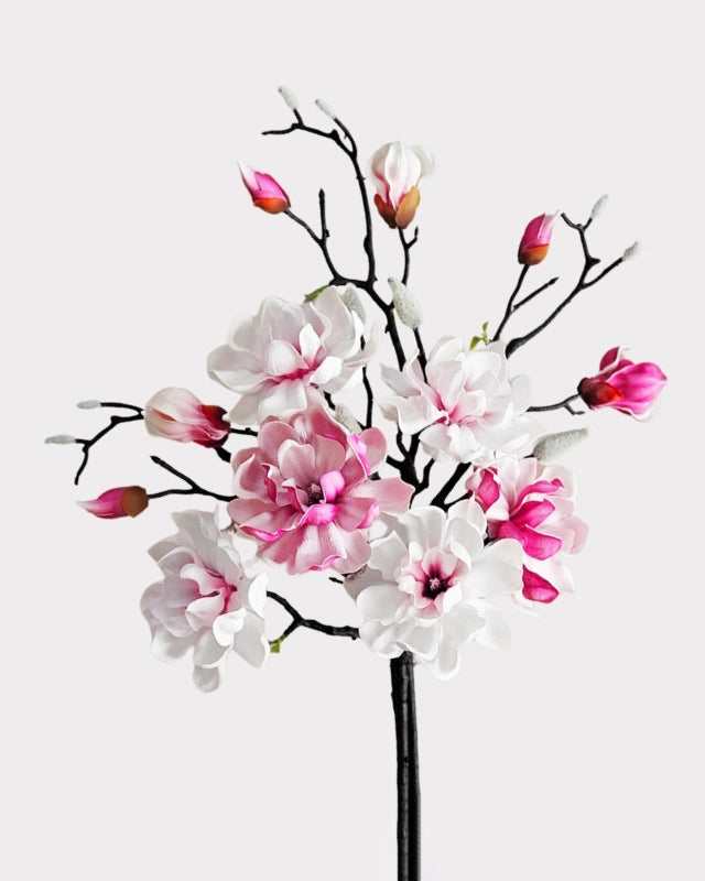 Real Touch Magnolia Faux Branch in White - 28"