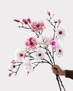 Real Touch Magnolia Faux Branch in White - 37"