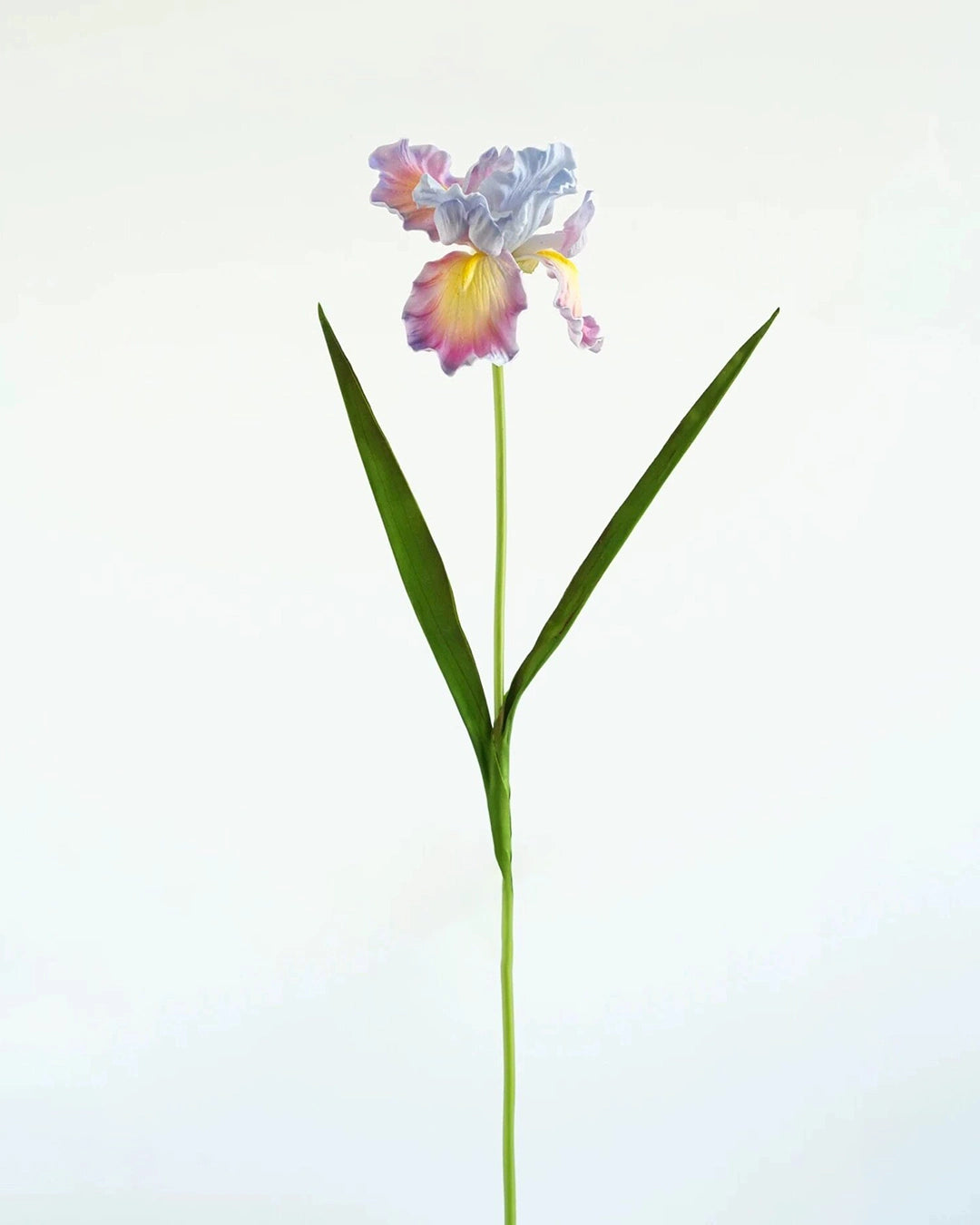 Real Touch Oil Painting Iris Artificial Flower 29"
