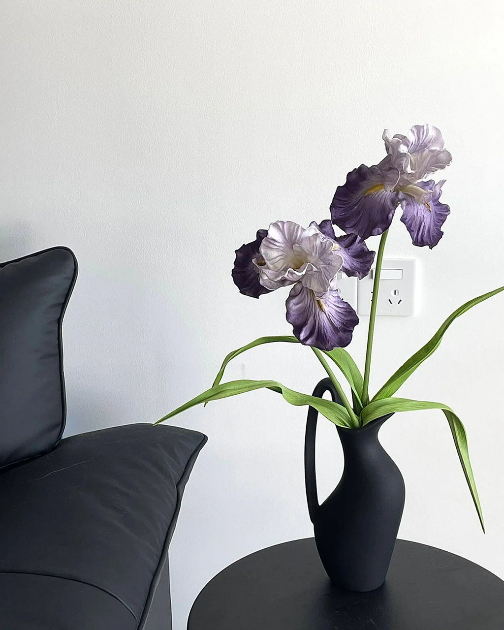 Real Touch Oil Painting Iris Artificial Flower 29"