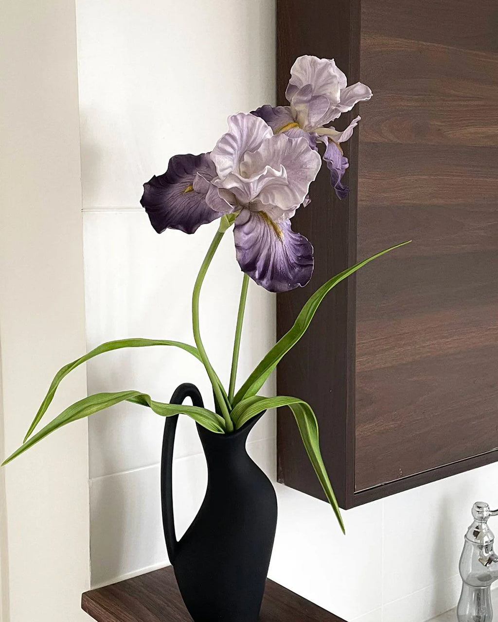 Real Touch Oil Painting Iris Artificial Flower 29"