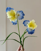 Real Touch Oil Painting Iris Artificial Flower 29"