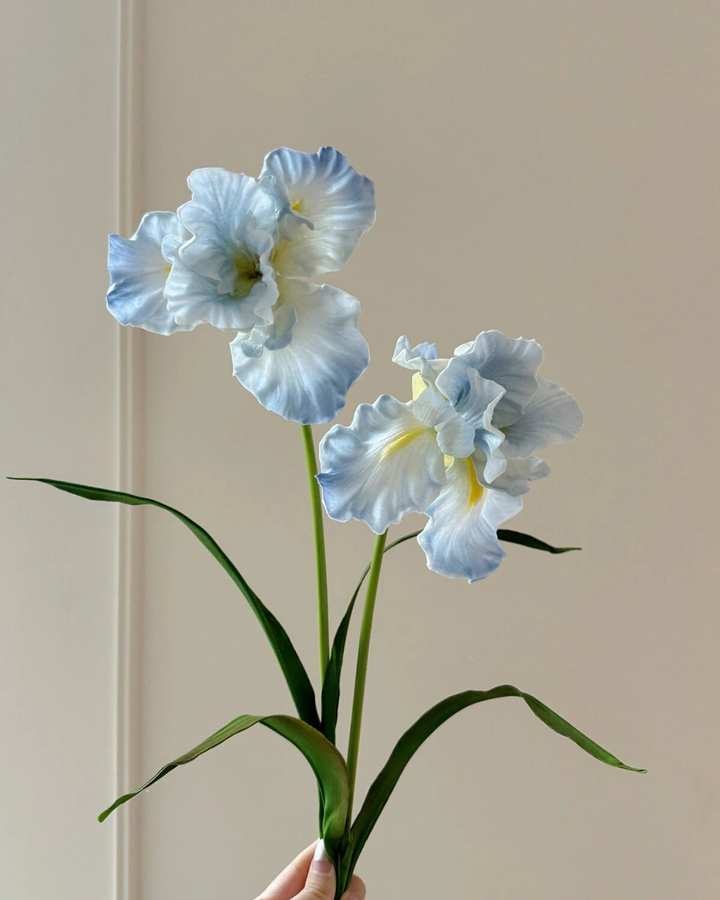 Real Touch Oil Painting Iris Artificial Flower 29"
