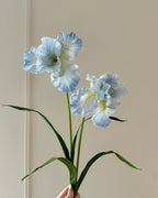 Real Touch Oil Painting Iris Artificial Flower 29"