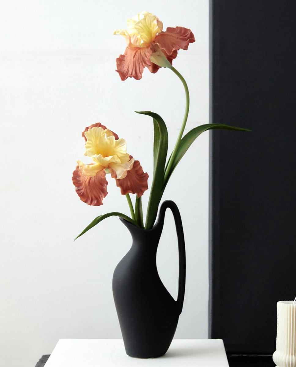 Real Touch Oil Painting Iris Artificial Flower 29"