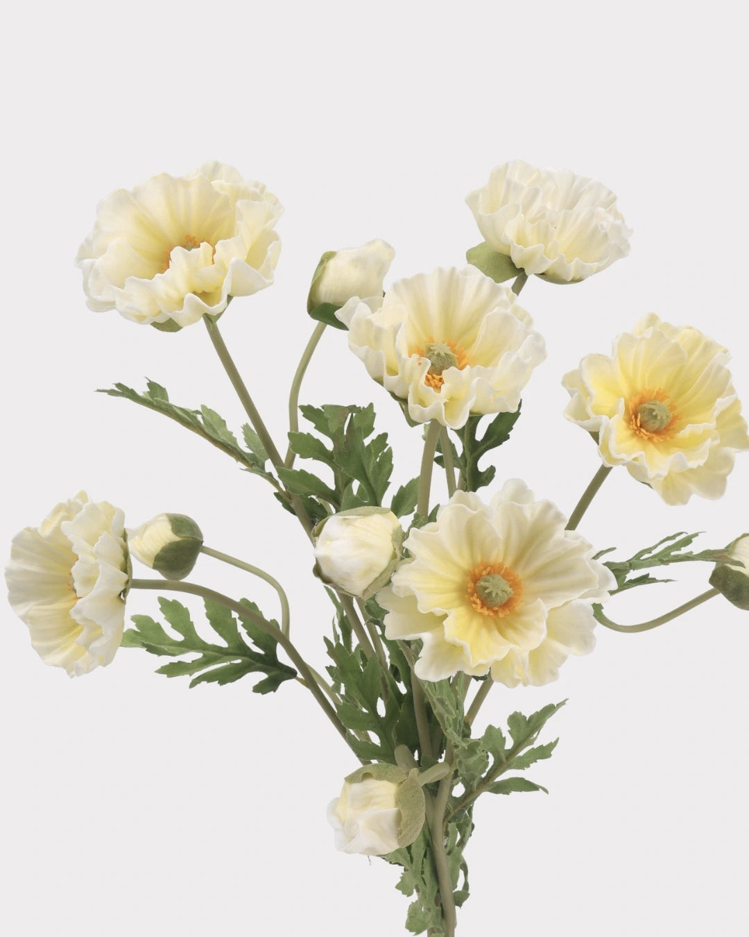 Real Touch Poppy Faux Flower in Cream White - 22"
