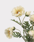 Real Touch Poppy Faux Flower in Cream White - 22"