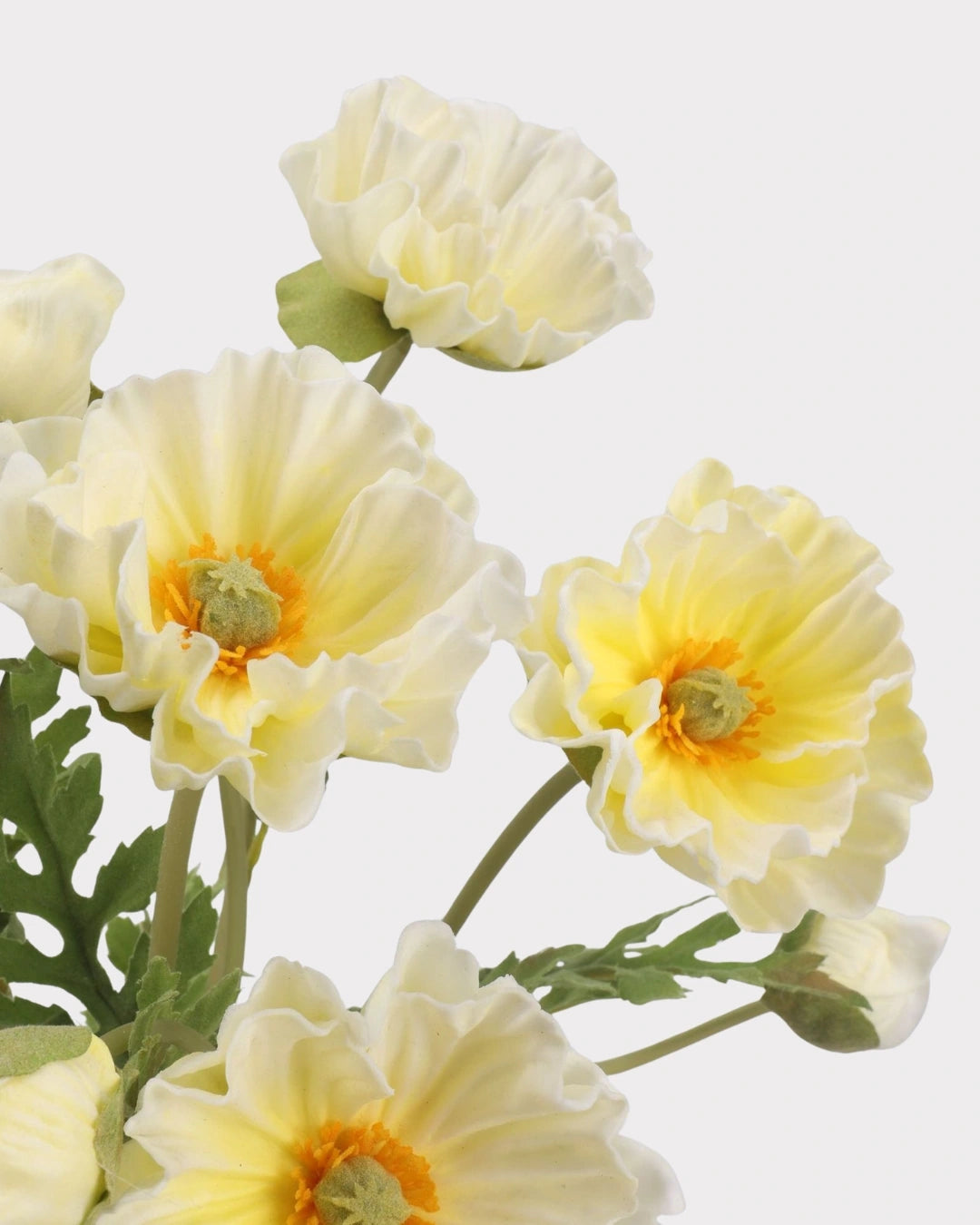 Real Touch Poppy Faux Flower in Cream White - 22"