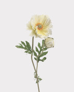 Real Touch Poppy Faux Flower in Cream White - 22"