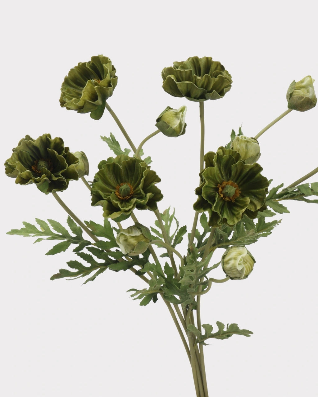 Real Touch Poppy Faux Flower in Green - 22"
