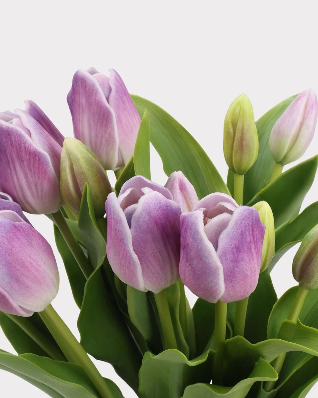 Real Touch Tulip Faux Bouquet in Deep Purple - 15"