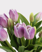Real Touch Tulip Faux Bouquet in Deep Purple - 15"