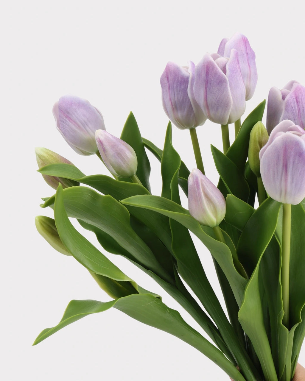 Real Touch Tulip Faux Bouquet in Light Purple - 15"