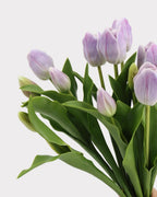 Real Touch Tulip Faux Bouquet in Light Purple - 15"