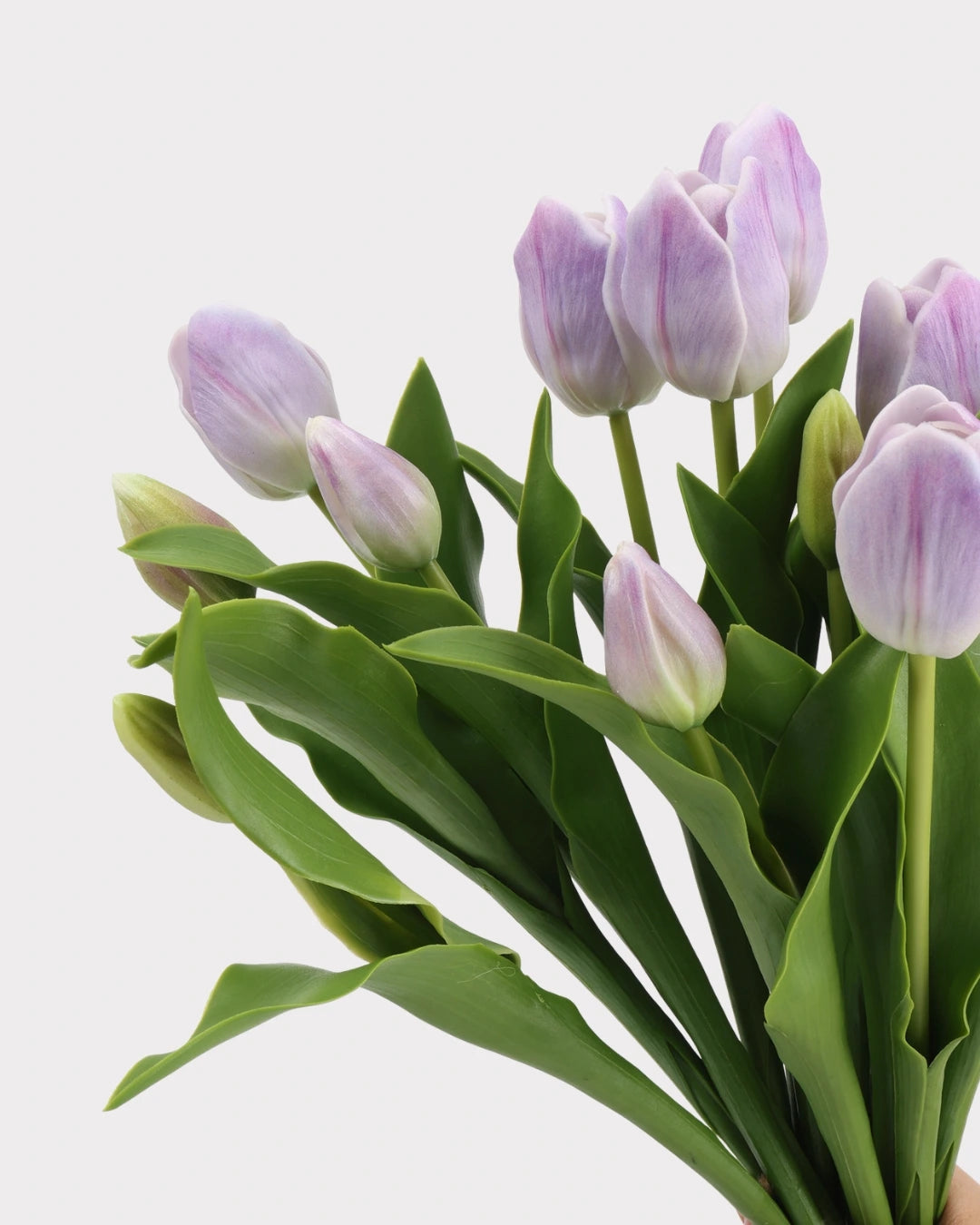 Real Touch Tulip Faux Bouquet in Light Purple - 15"