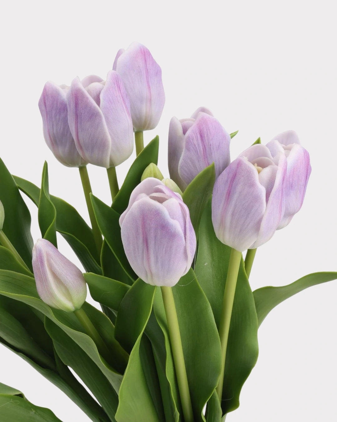 Real Touch Tulip Faux Bouquet in Light Purple - 15"