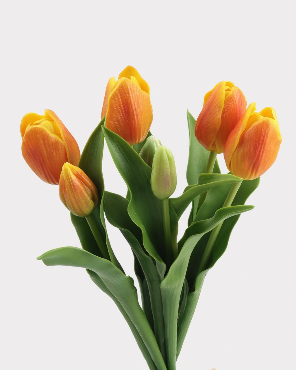 Real Touch Tulip Faux Bouquet in Orange - 15