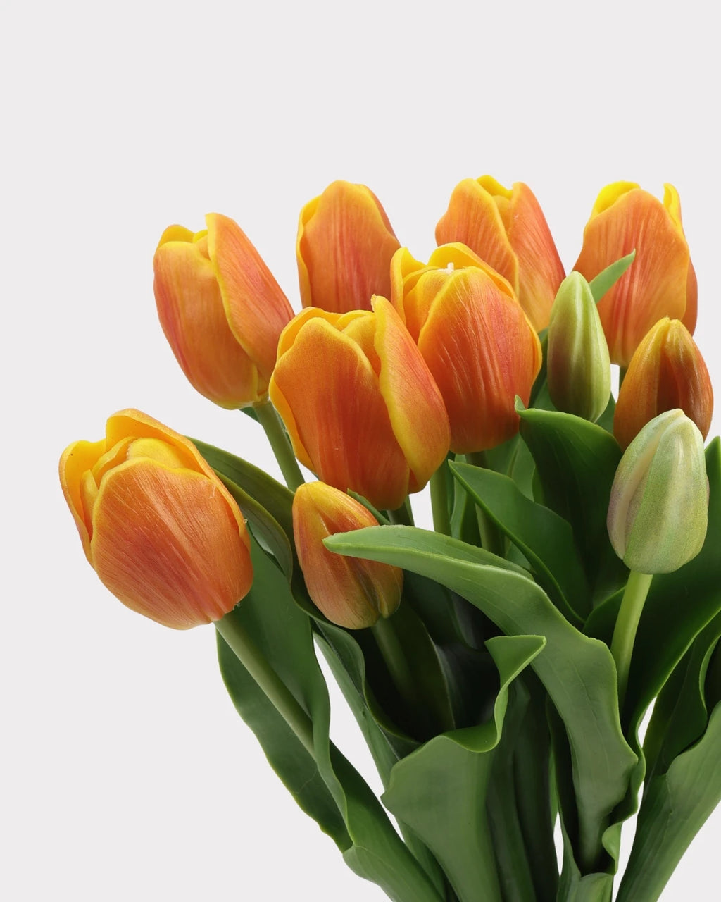 Real Touch Tulip Faux Bouquet in Orange - 15