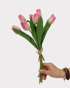 Real Touch Tulip Faux Flower Bouquet - 15"