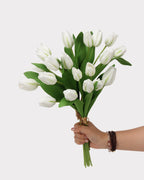 Real Touch Tulip Faux Flower Bouquet - 15"